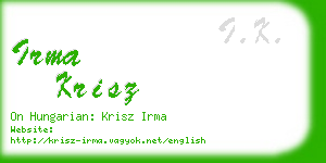 irma krisz business card